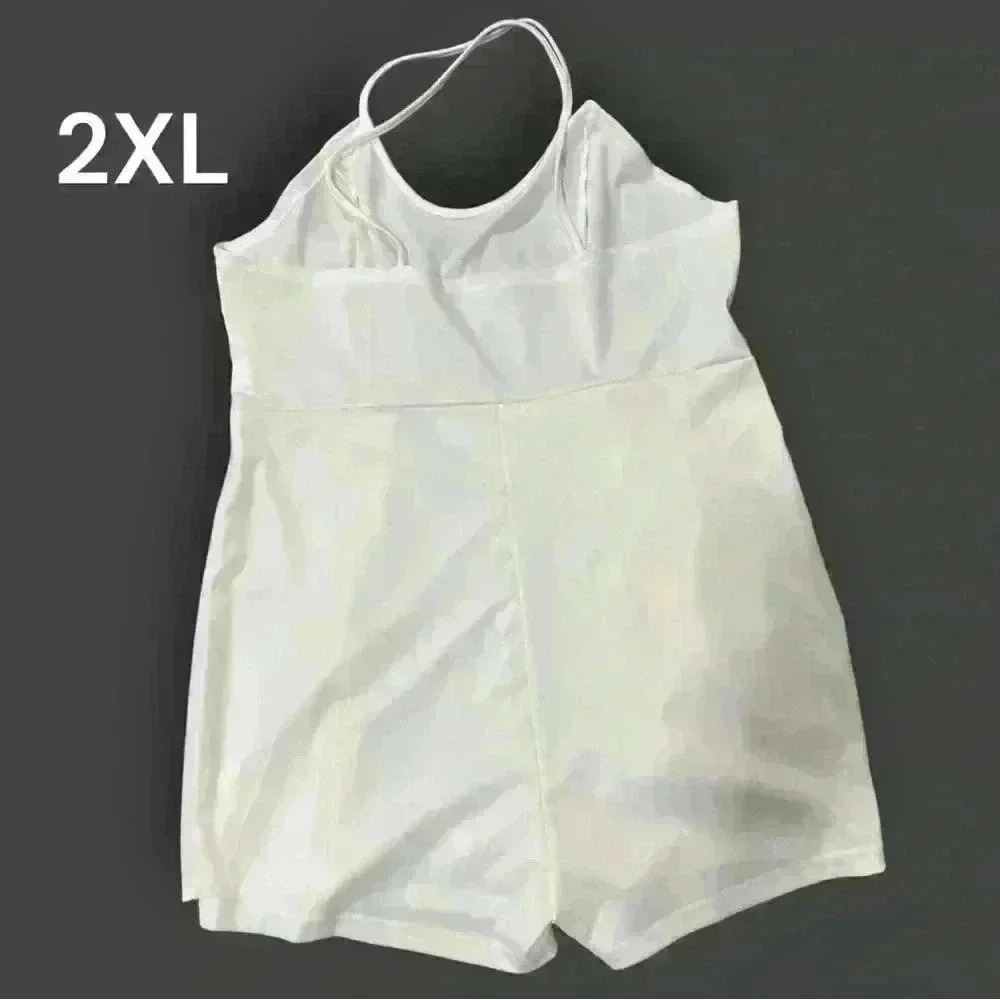 Woman’s White Jumpsuit Sleeveless One Piece Plus Size XXL - Picture 3 of 5